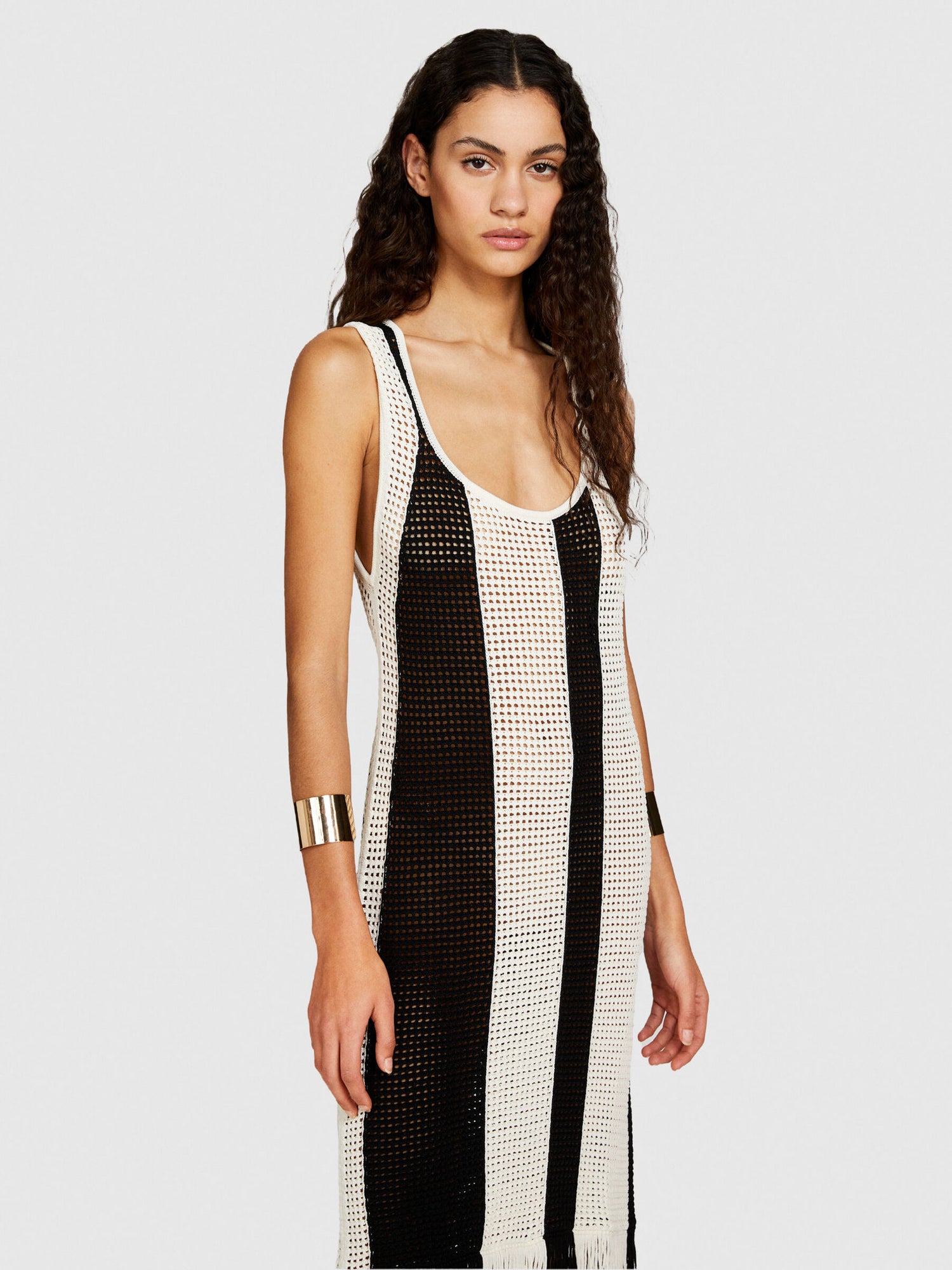 Striped Perforated Dress_196PMV00P_902_04