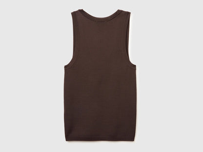 Benetton Brown Women Knitted Tank Top SKU: 198XDH01I_33T Image 02