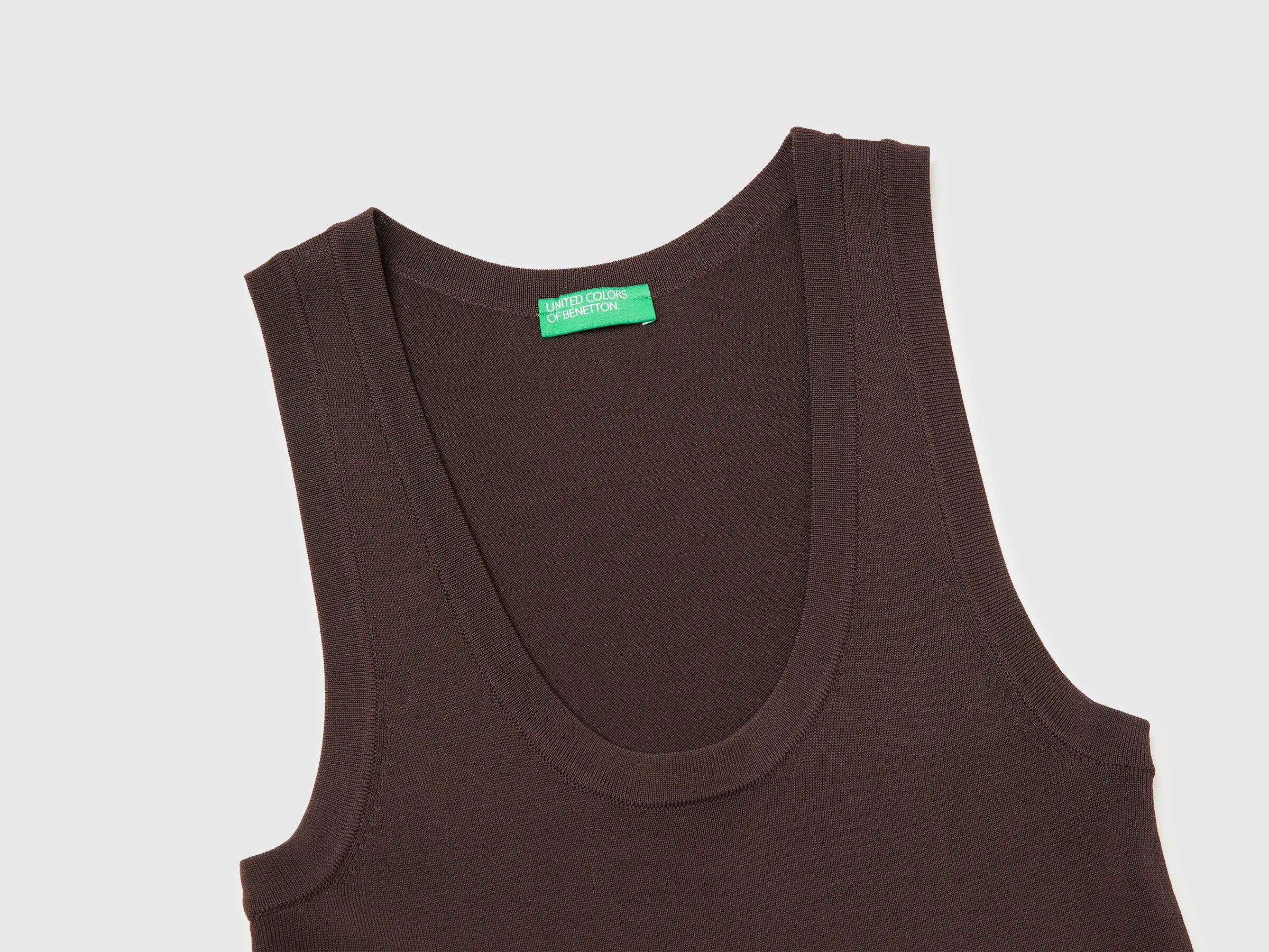 Benetton Brown Women Knitted Tank Top SKU: 198XDH01I_33T Image 03