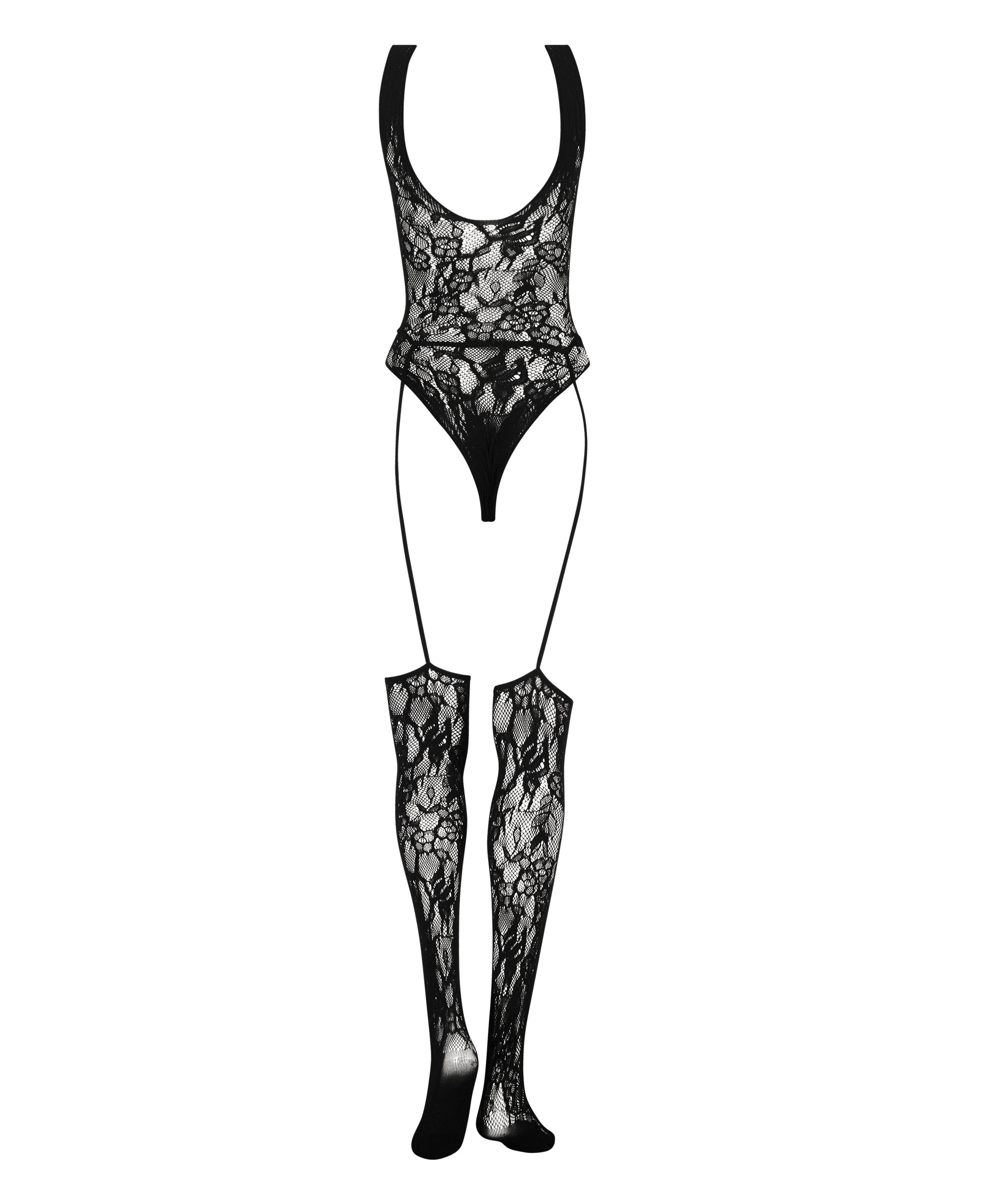 Black Lace Lingerie Set_199137_Black_04