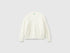 Benetton Creamy White Girls Furry Yarn Sweater SKU: 19BAC200I_0R2 Image 01