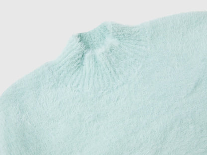 Benetton Aqua Girls Furry Yarn Sweater SKU: 19BAC200I_17H Image 03