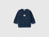Benetton Blue New Born Chenille Sweater with Embroidery SKU: 19MVA101O_355 Image 01