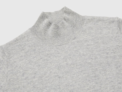 Benetton Light Gray Women Short-Sleeved Turtleneck Sweater SKU: 1B9YD204U_501 Image 03