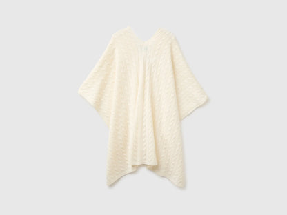 Benetton Creamy White Women Cape with Braids SKU: 1B9YDU01T_000 Image 02