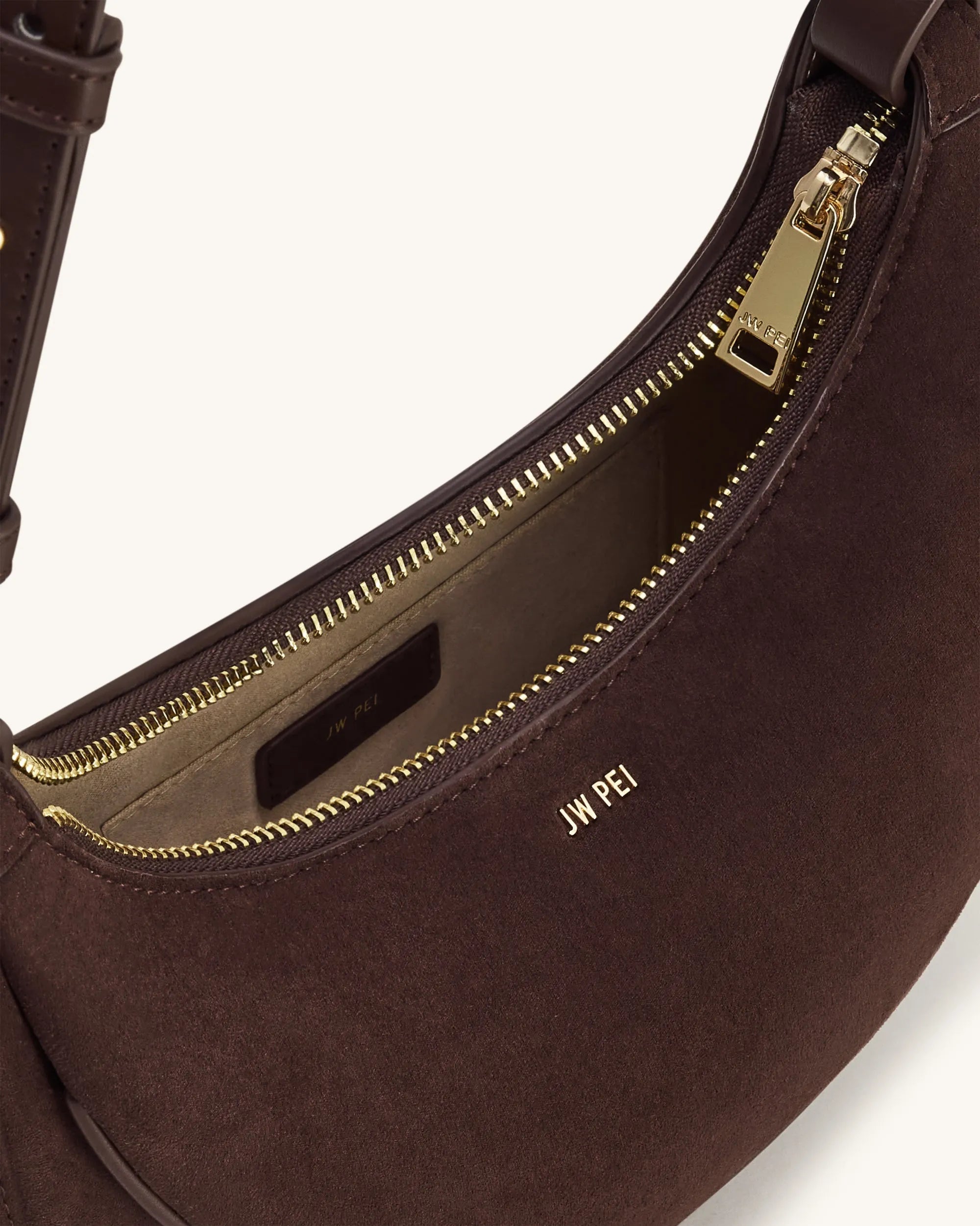 JW PEI Coffee Brown Women Sharon Faux Suede Crossbody Bag - Coffee Brown SKU: 1C131-35_Coffee Brown Image 04