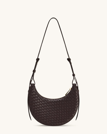 JW PEI Coffee Brown Women Sharon Woven Crossbody Bag - Coffee Brown SKU: 1C131-37_Coffee Brown Image 03