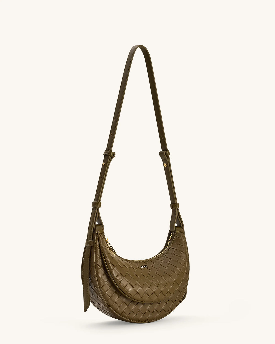JW PEI Olive Green  Sharon Woven Texture Crossbody Bags SKU: 1C131-72W_Olive Green Image 02