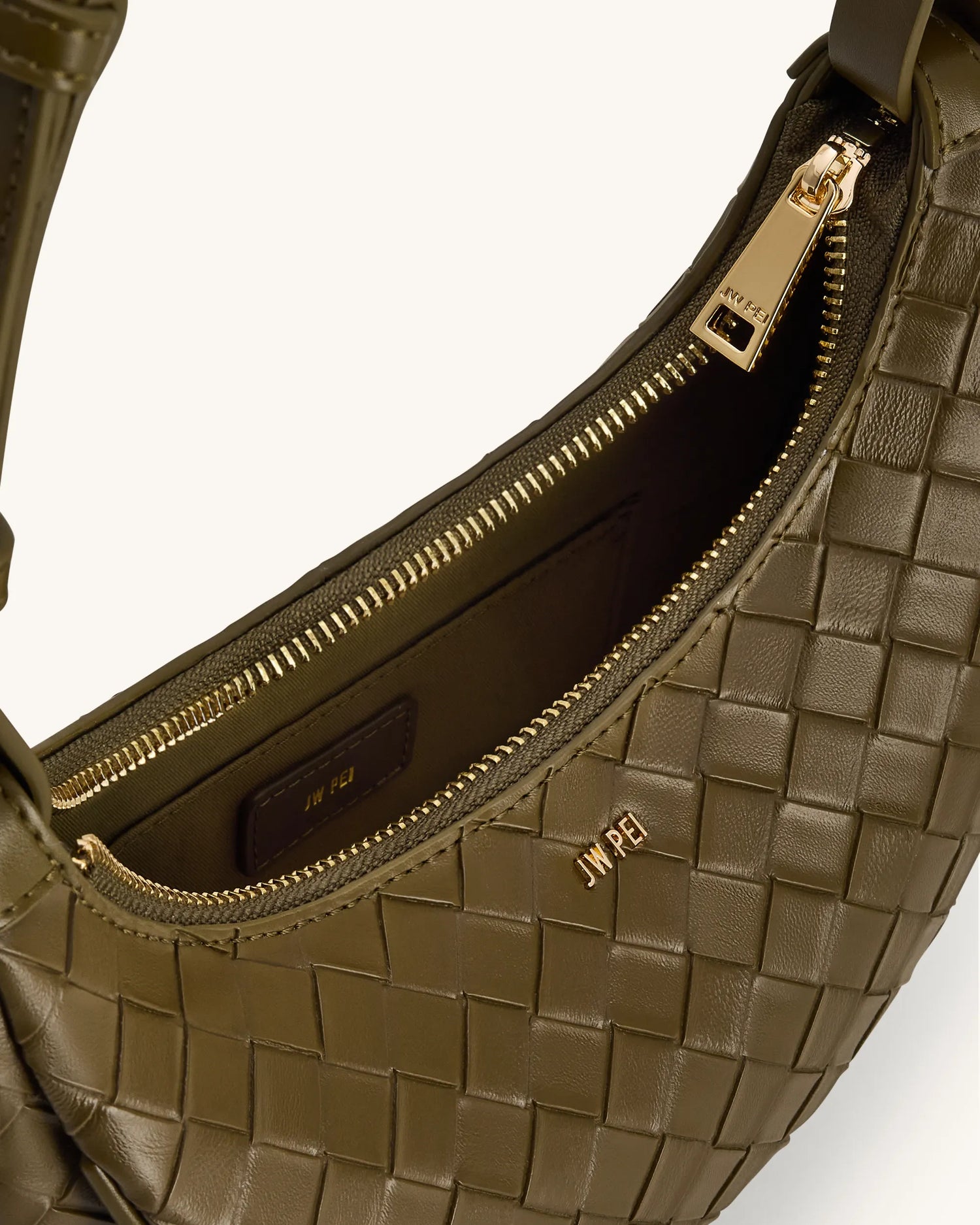 JW PEI Olive Green  Sharon Woven Texture Crossbody Bags SKU: 1C131-72W_Olive Green Image 04