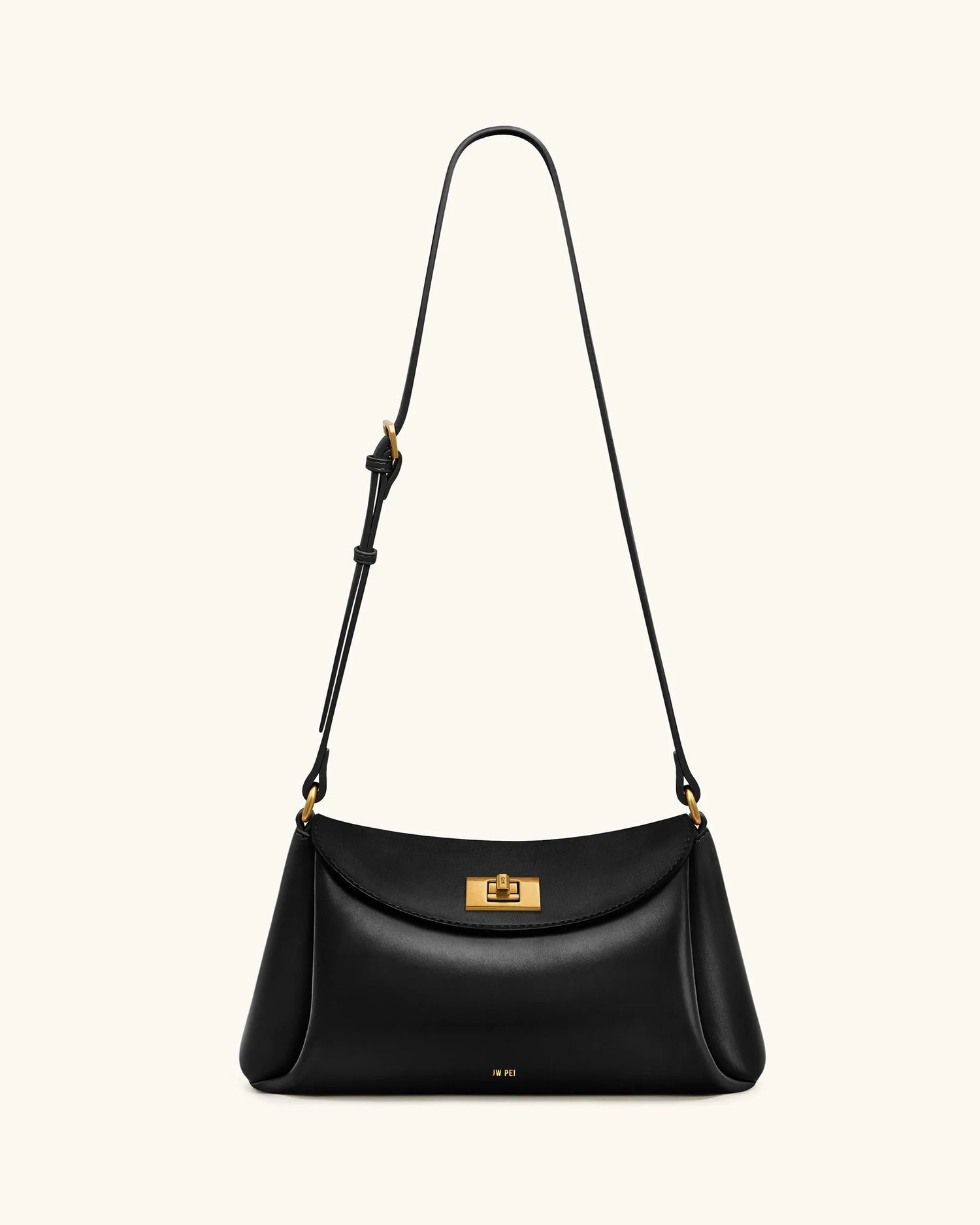 JW PEI Black Women Greta Twist-Lock Crossbody Bag - Black SKU: 1C208-1_Black Image 01