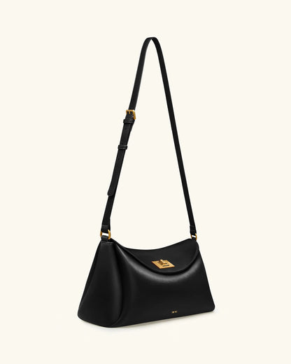 JW PEI Black Women Greta Twist-Lock Crossbody Bag - Black SKU: 1C208-1_Black Image 02