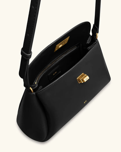 JW PEI Black Women Greta Twist-Lock Crossbody Bag - Black SKU: 1C208-1_Black Image 04