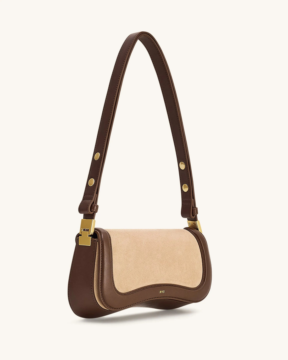 JW PEI Khaki Brown Women Joy Faux Suede Shoulder Bag - Khaki Brown SKU: 1C56-30_Khaki Brown Image 02