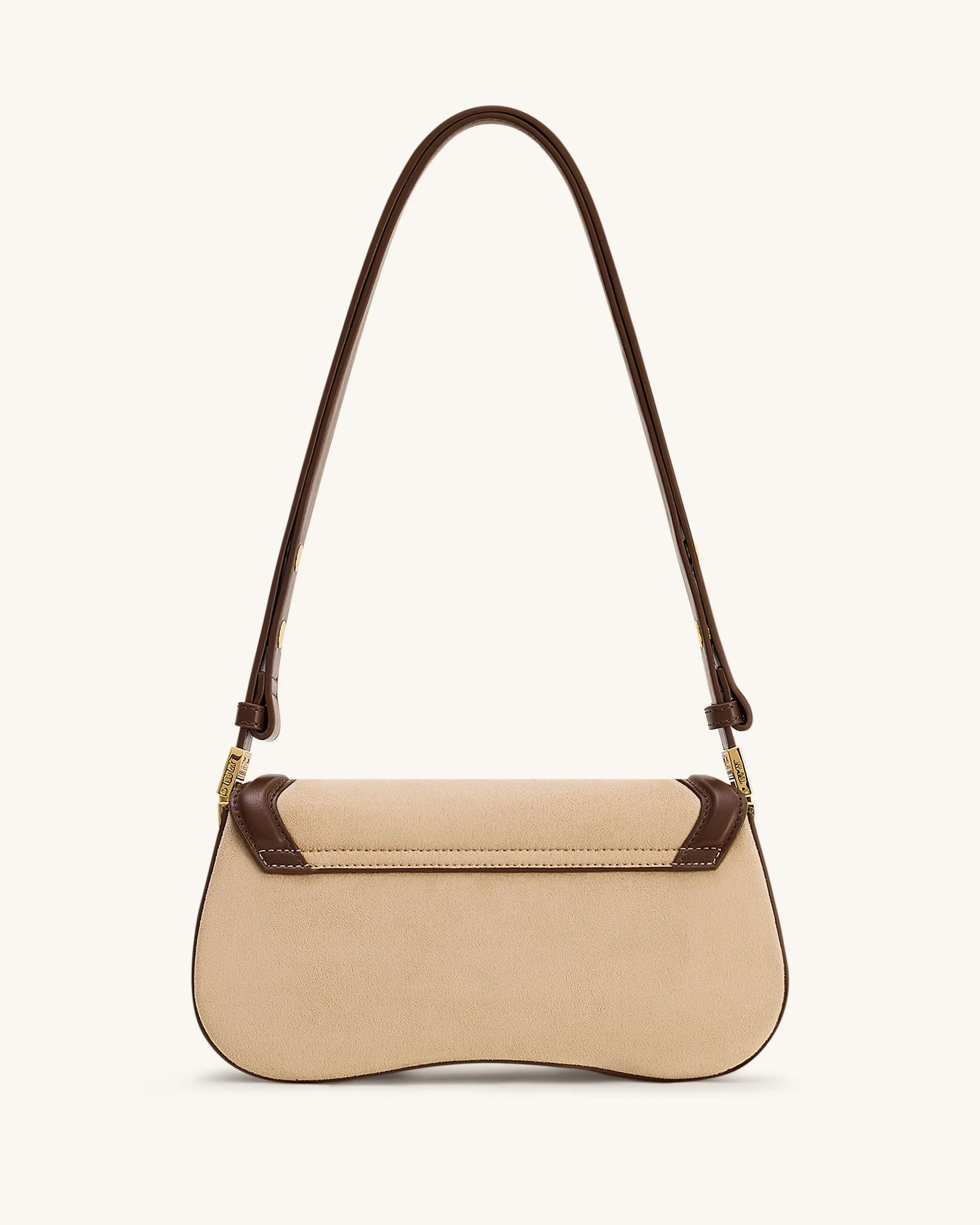 JW PEI Khaki Brown Women Joy Faux Suede Shoulder Bag - Khaki Brown SKU: 1C56-30_Khaki Brown Image 03