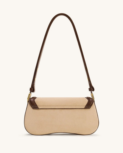 JW PEI Khaki Brown Women Joy Faux Suede Shoulder Bag - Khaki Brown SKU: 1C56-30_Khaki Brown Image 03