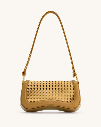 JW PEI_Brown_Joy Faux Bamboo Woven Shoulder Bags_1C56-312_Brown_01