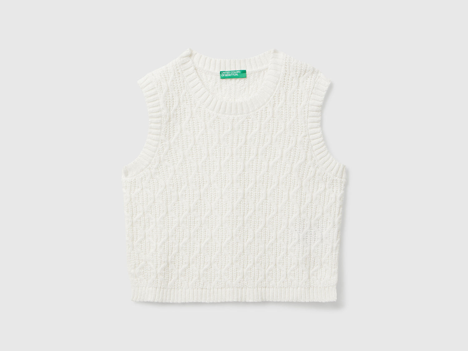 Benetton_Creamy White_Knit Vest_1D32G1011_074_01