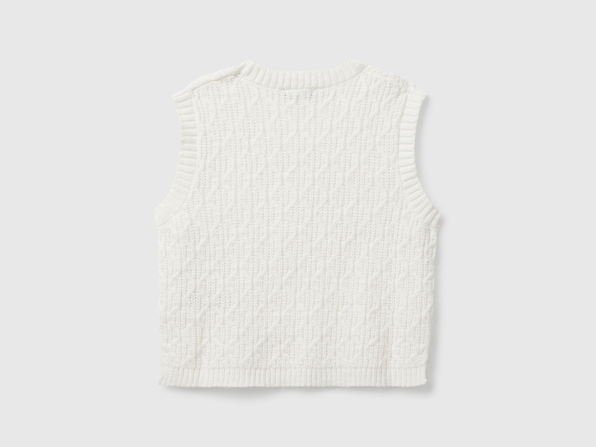 Benetton_Creamy White_Knit Vest_1D32G1011_074_02