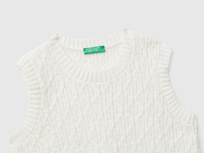 Benetton_Creamy White_Knit Vest_1D32G1011_074_03
