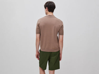 Benetton Brown Men Knitted Polo Shirt with Cables SKU: 1D7ZU301U_04B Image 02