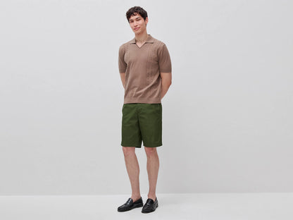 Benetton Brown Men Knitted Polo Shirt with Cables SKU: 1D7ZU301U_04B Image 03