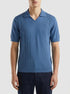 Benetton Blue Men Knitted Polo Shirt with Cables SKU: 1D7ZU301U_217 Image 00