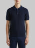 Benetton Dark Blue Men Textured Linen Blend Polo Shirt SKU: 1DC3U301T_016 Image 00