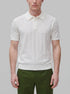 Benetton Creamy White Men Textured Linen Blend Polo Shirt SKU: 1DC3U301T_074 Image 00