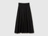 Benetton Black Women Midi Skirt in a Wool-Blend Knit SKU: 1EOFD002C_100 Image 01