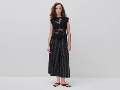Benetton Black Women Embroidered Top SKU: 1H6GD10H3_100 Image 02
