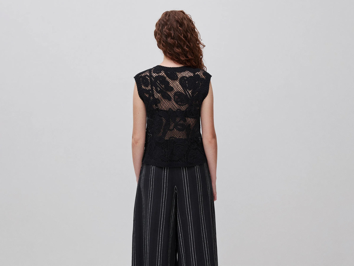 Benetton Black Women Embroidered Top SKU: 1H6GD10H3_100 Image 03