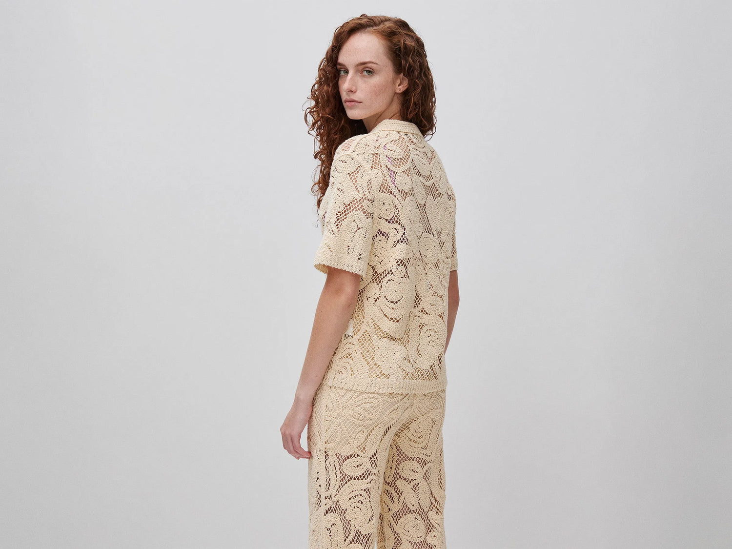 Benetton Beige Women Embroidered Knit Shirt SKU: 1H6GD502V_6L8 Image 03