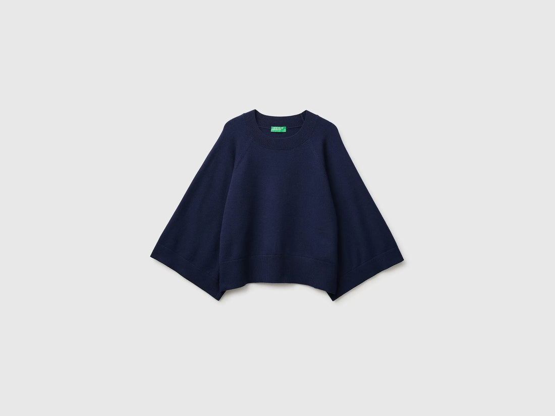Benetton Dark Blue Women Boxy Fit Shirt SKU: 1IYCD10GG_016 Image 01
