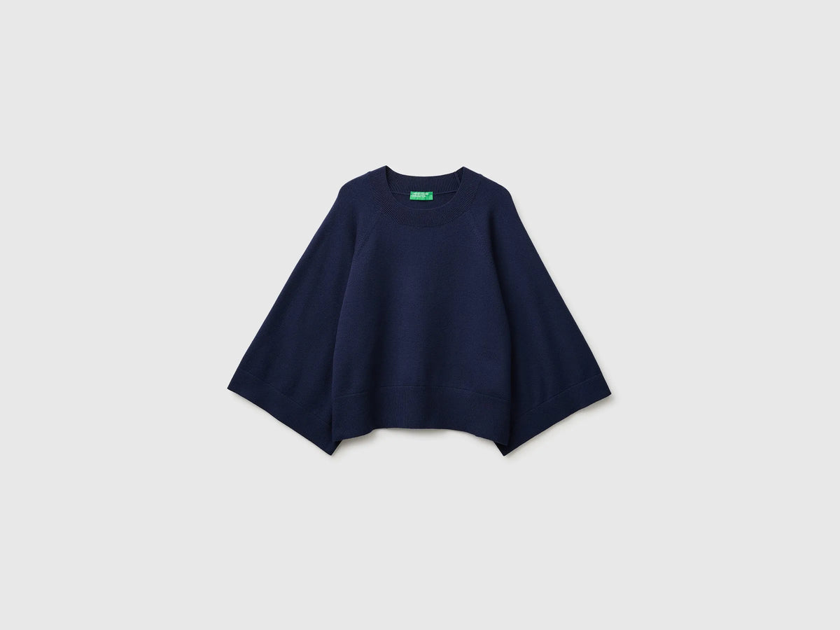 Benetton Dark Blue Women Boxy Fit Shirt SKU: 1IYCD10GG_016 Image 01
