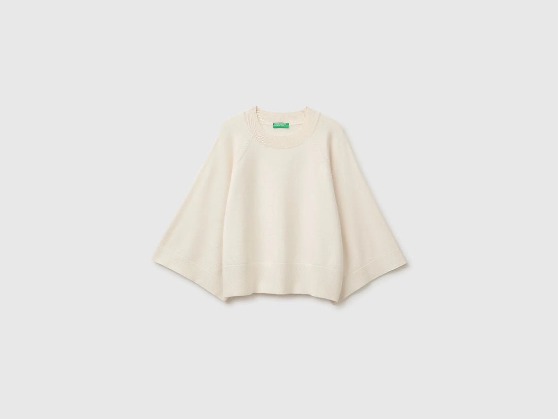 Benetton Creamy White Women Boxy Fit Shirt SKU: 1IYCD10GG_0R2 Image 01