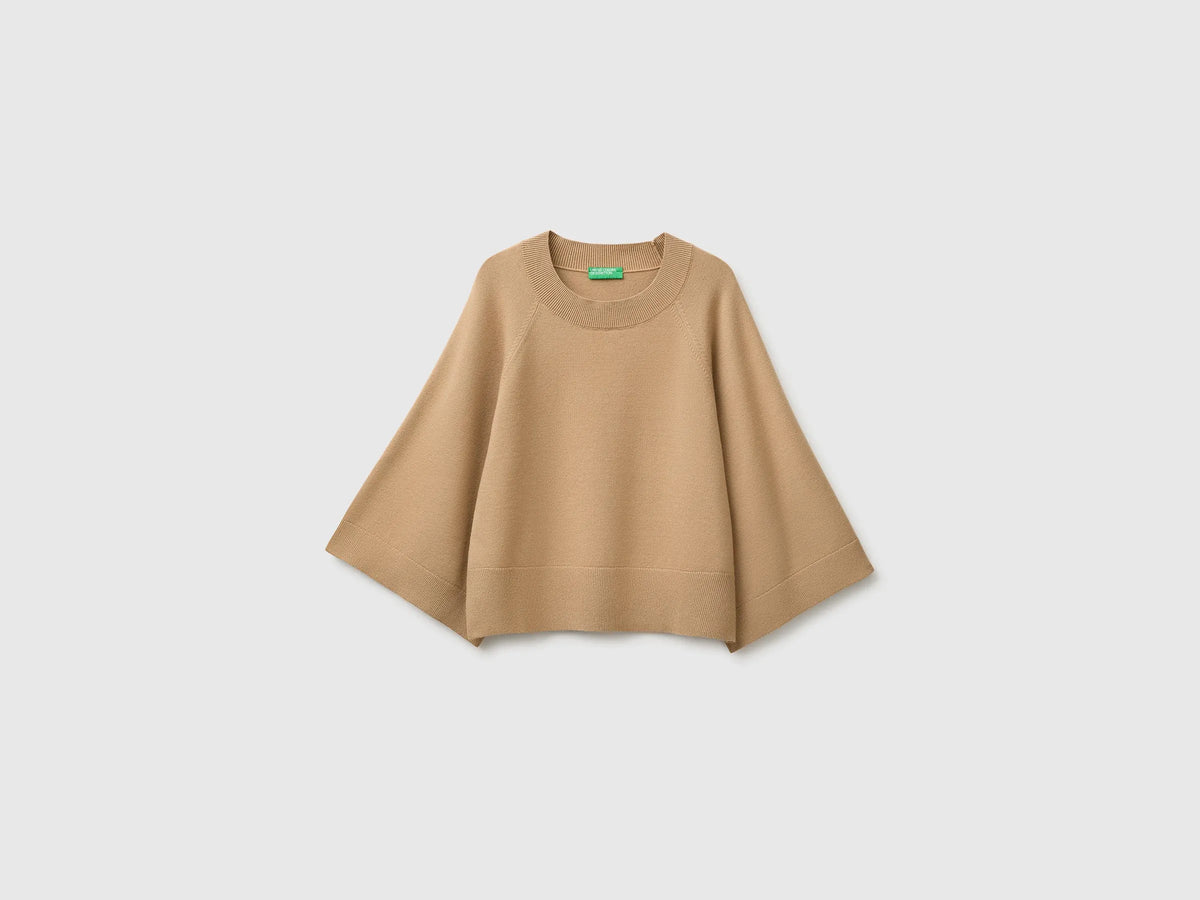 Benetton Camel Women Boxy Fit Shirt SKU: 1IYCD10GG_21R Image 01
