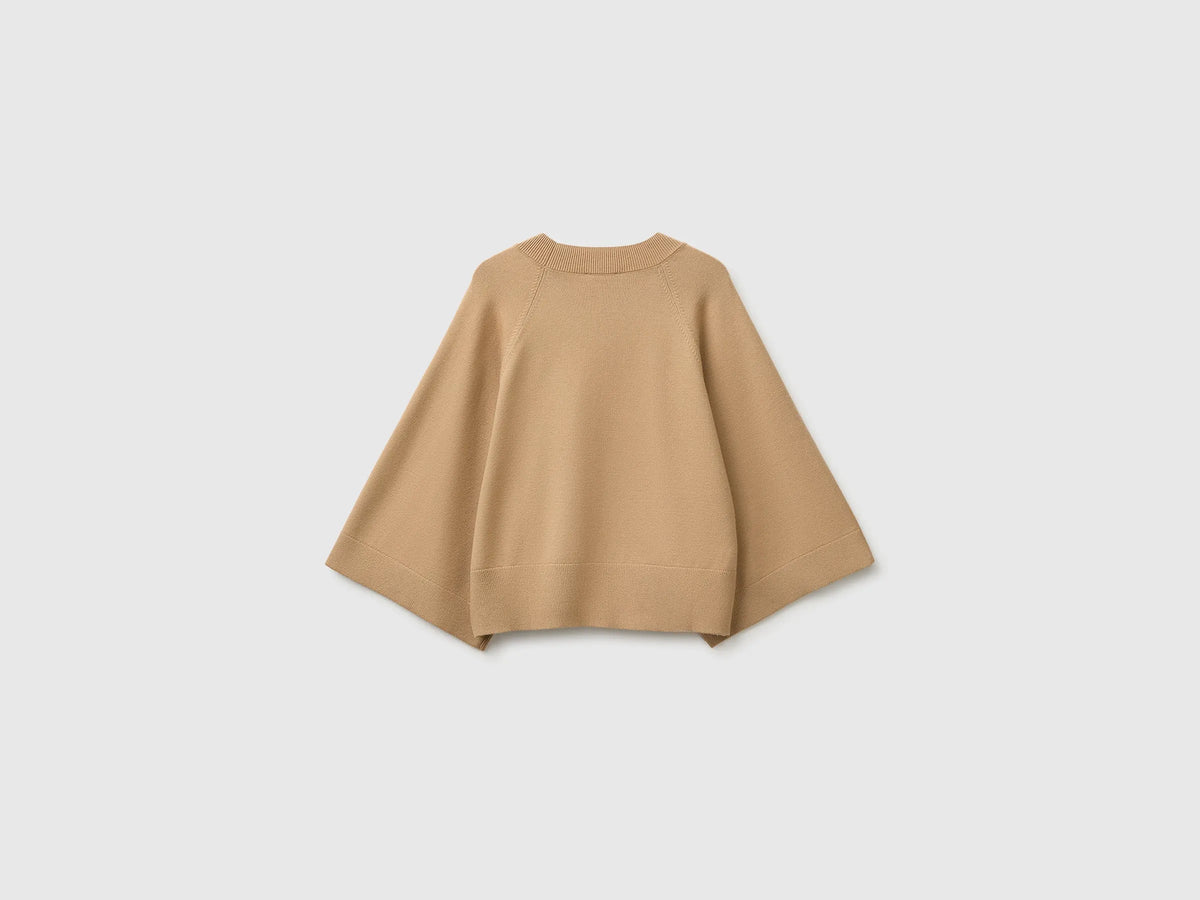 Benetton Camel Women Boxy Fit Shirt SKU: 1IYCD10GG_21R Image 02