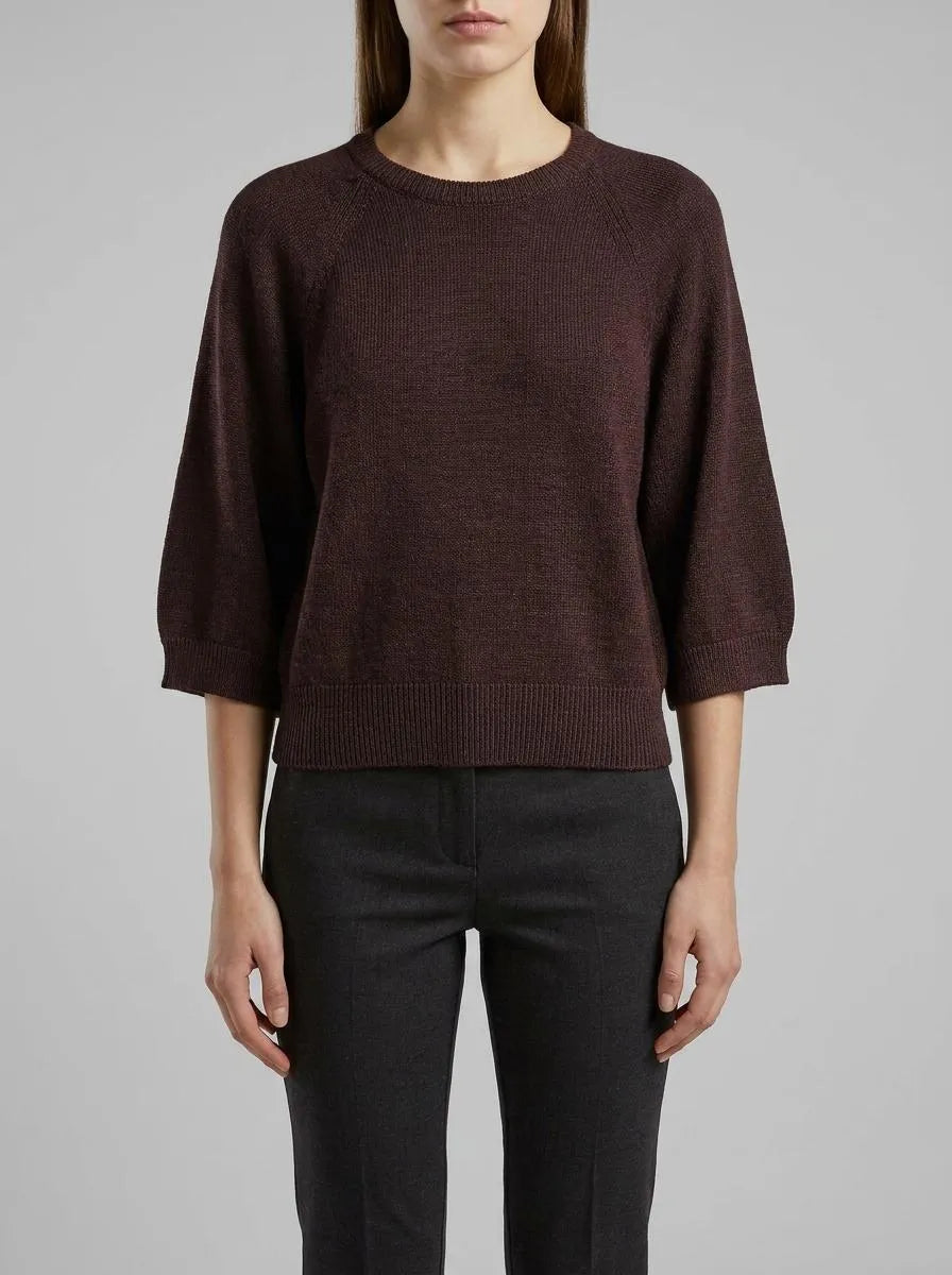 Benetton Brown Women Oversized Sweater in Linen Blend SKU: 1MMXD10H6_33T Image 00