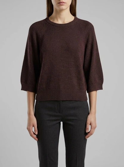 Benetton Brown Women Oversized Sweater in Linen Blend SKU: 1MMXD10H6_33T Image 00