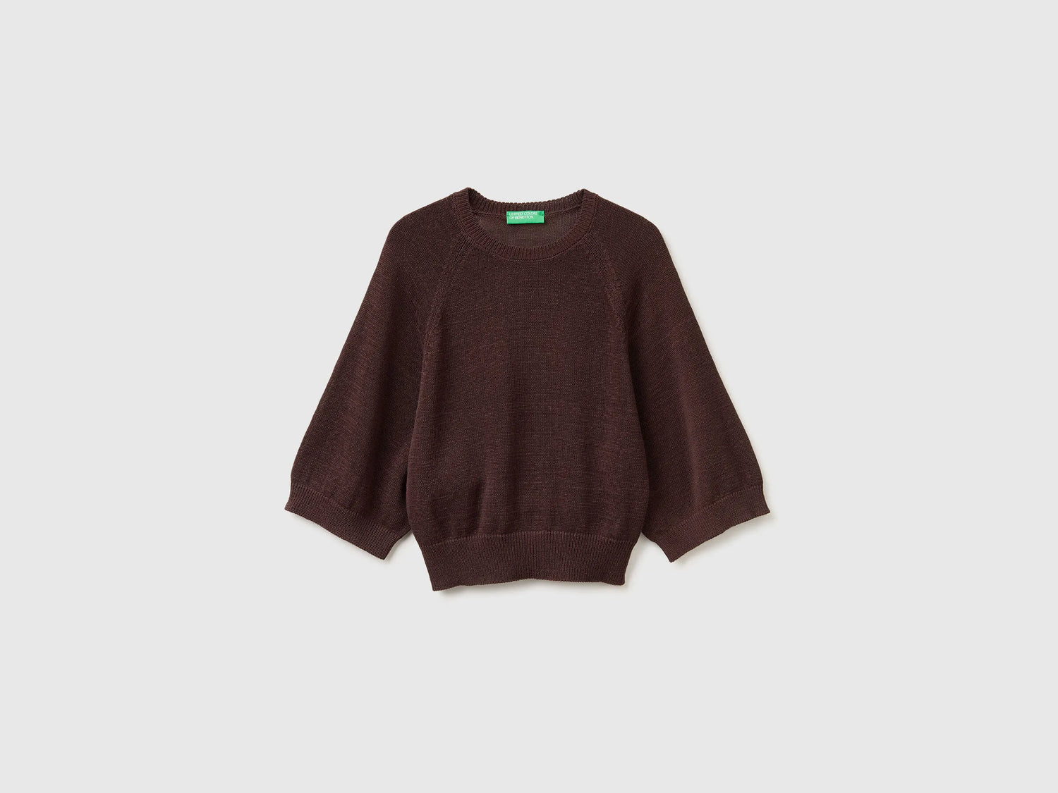 Benetton Brown Women Oversized Sweater in Linen Blend SKU: 1MMXD10H6_33T Image 01
