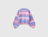 Benetton Multi-Color Girls Shaded Striped Sweater in Wool Blend SKU: 1Q33Q10AI_902 Image 01