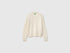 Benetton Creamy White Women Turtleneck Jumper with Cable Knit in a Wool and Cashmere Blend SKU: 1S9ZD204W_000 Image 01