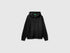 Benetton Black Women Zip-Up Hooded Jumper in a Wool and Cashmere Blend SKU: 1S9ZD502Z_100 Image 01