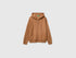 Benetton Camel Women Zip-Up Hooded Jumper in a Wool and Cashmere Blend SKU: 1S9ZD502Z_10G Image 01