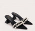 JW PEI Black Women Gianna Beaded Strap Mules  SKU: 1SDS116-1_Black Image 01