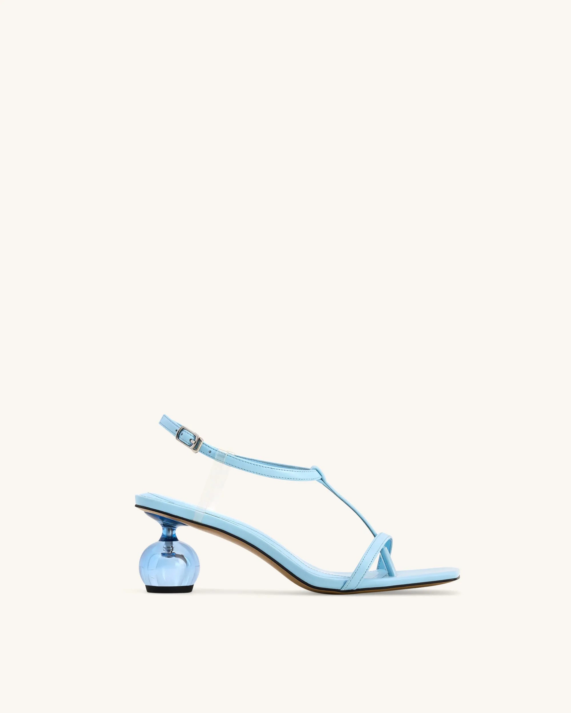 JW PEI Sky Blue Women Charlotte Strappy Heels with Spherical Heel - Sky Blue SKU: 1SDS127-5_Sky Blue Image 01