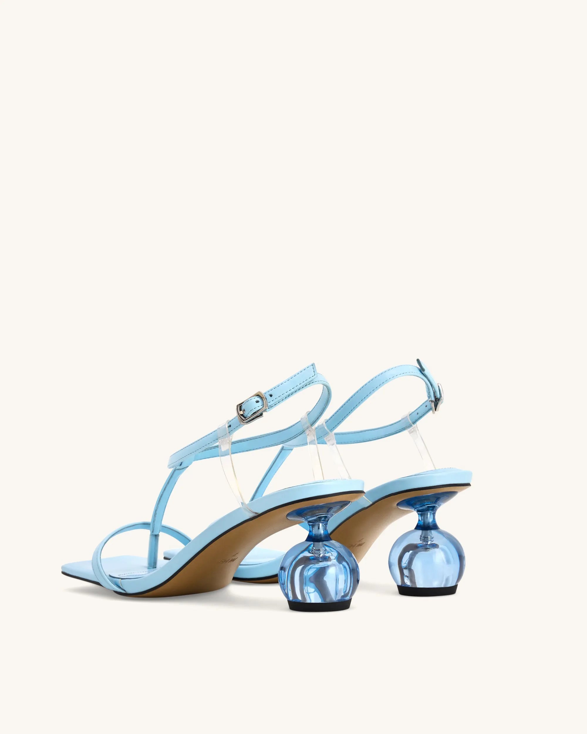 JW PEI Sky Blue Women Charlotte Strappy Heels with Spherical Heel - Sky Blue SKU: 1SDS127-5_Sky Blue Image 04