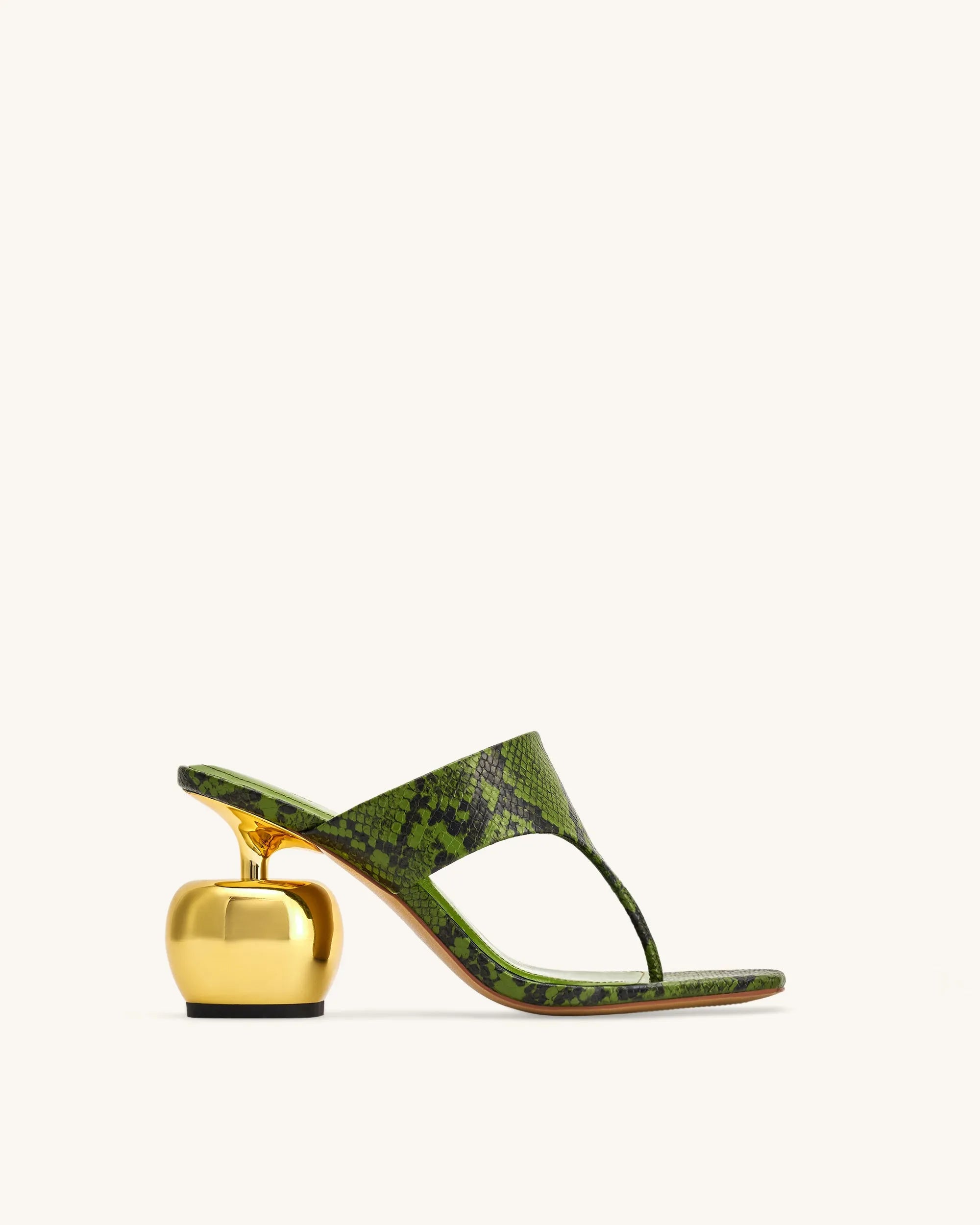 JW PEI Green Women Naomi Snakeskin Heeled Flip Flops - Green SKU: 1SDS145-7_Green Image 01