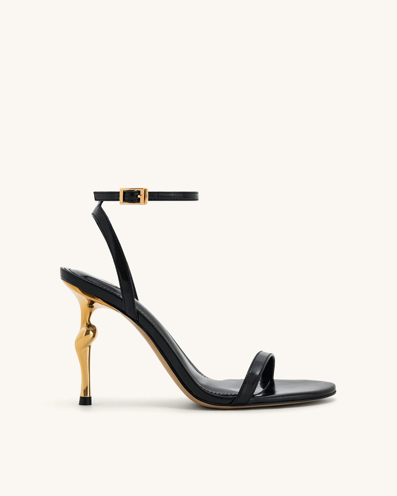 JW PEI_Black_Alivia Gold Metal Heel Sandals_1SDS27-1_Black_01