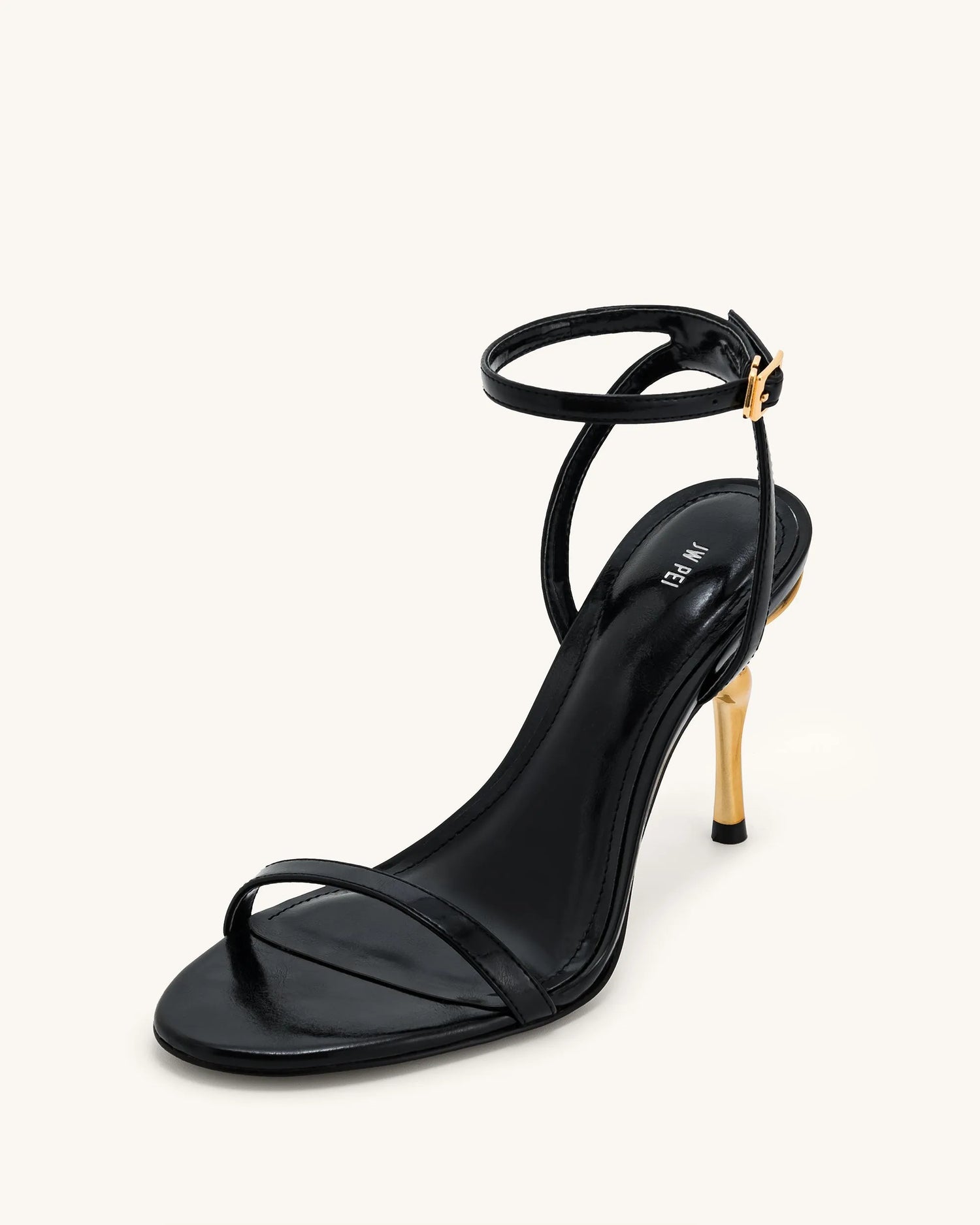 JW PEI_Black_Alivia Gold Metal Heel Sandals_1SDS27-1_Black_07